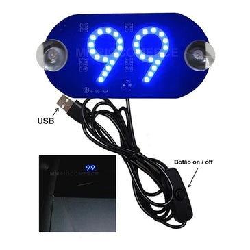 Letreiro Luminoso LED USB para Carro - Motorista de Aplicativo 99 e Uber