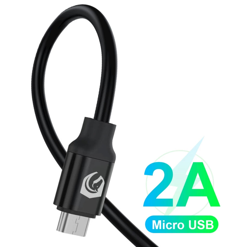 Cabo de Carregamento 1.2m H'maston H110 – V8, iPhone (Lightning) ou Tipo-C, 2.4A, Rápido e Resistente