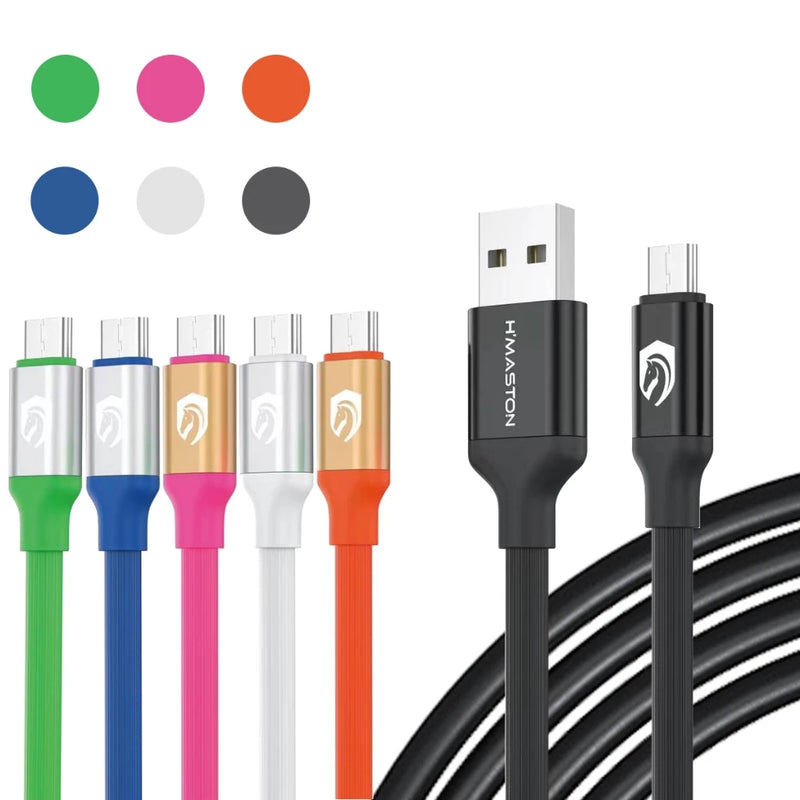 Cabo de Carregamento 1.2m H'maston H110 – V8, iPhone (Lightning) ou Tipo-C, 2.4A, Rápido e Resistente