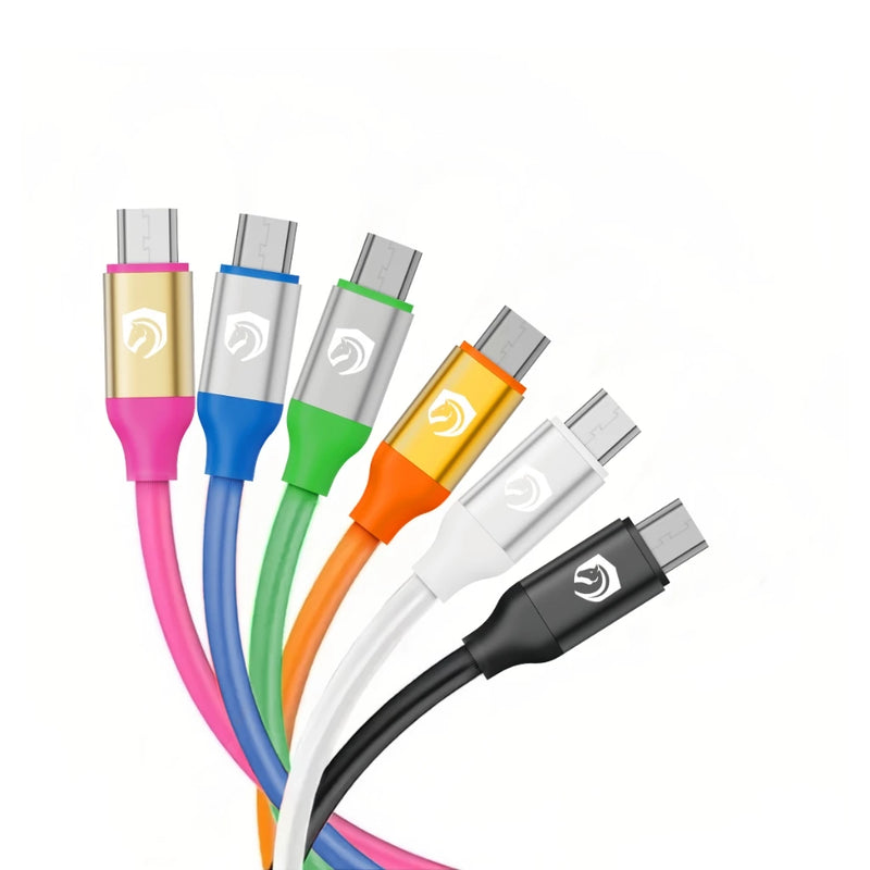 Cabo de Carregamento 1.2m H'maston H110 – V8, iPhone (Lightning) ou Tipo-C, 2.4A, Rápido e Resistente