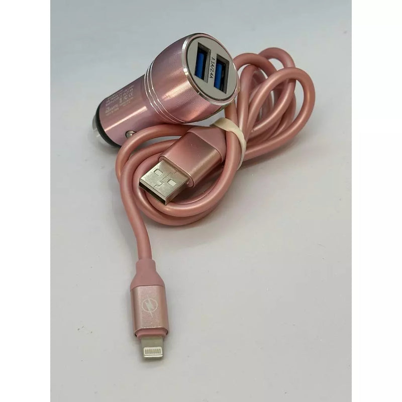 Carregador Veicular L01 com 2 USB 4.8A + Cabo V8, iPhone ou Tipo-C – Rápido e Compatível com Todos os Celulares
