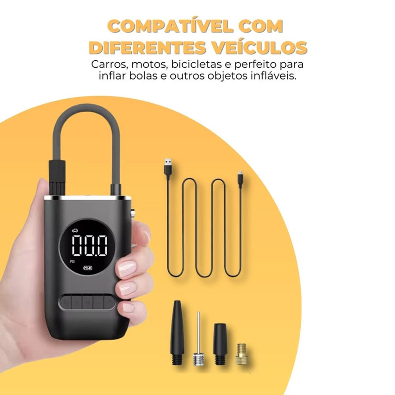 Mini Compressor Digital Portátil Para Encher Pneus