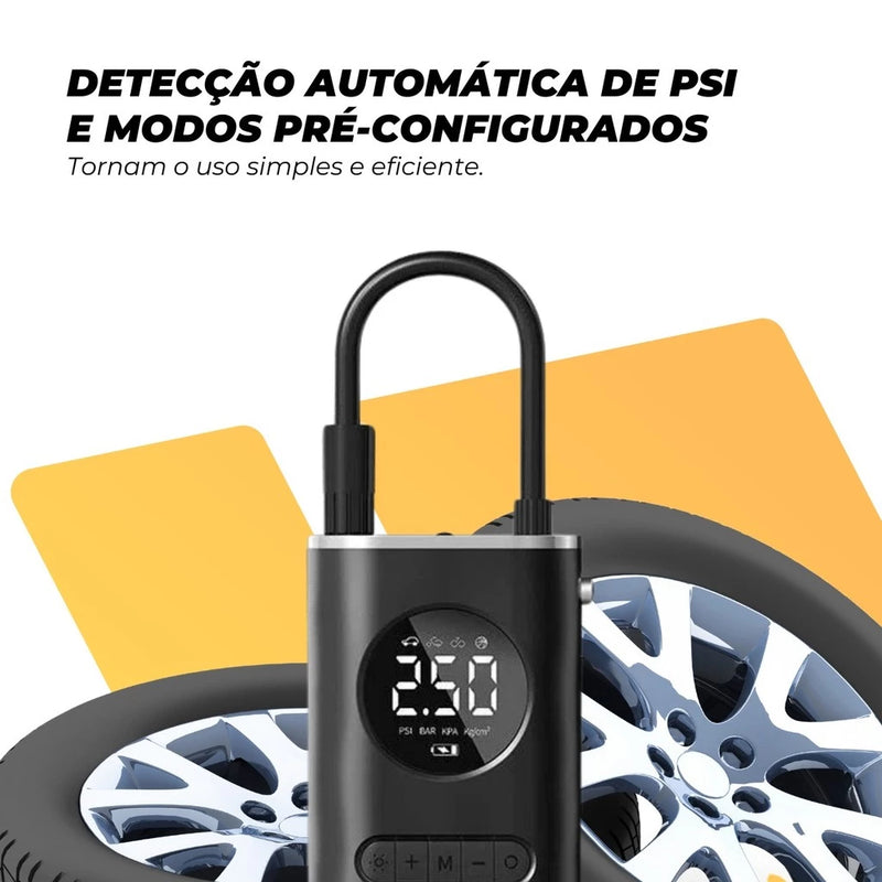 Mini Compressor Digital Portátil Para Encher Pneus