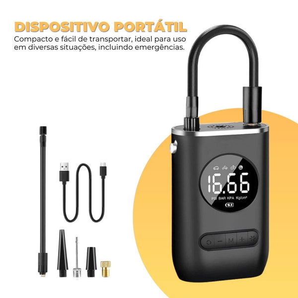 Mini Compressor Digital Portátil Para Encher Pneus