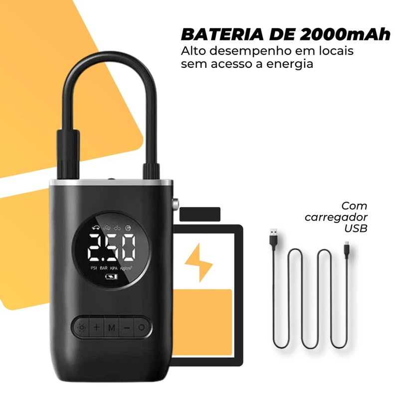 Mini Compressor Digital Portátil Para Encher Pneus